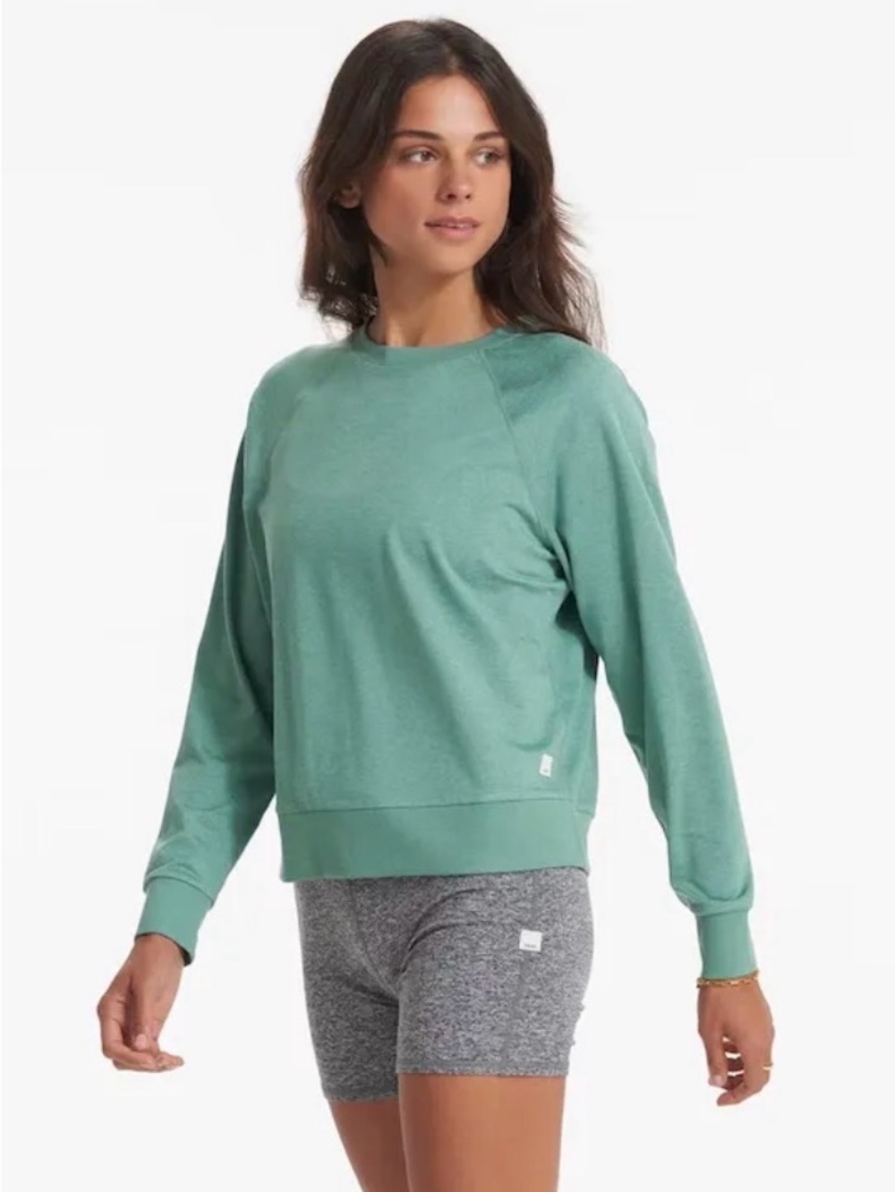 Vuori Halo Lightweight Women’s Crewneck Sweatshirt Green Size Medium